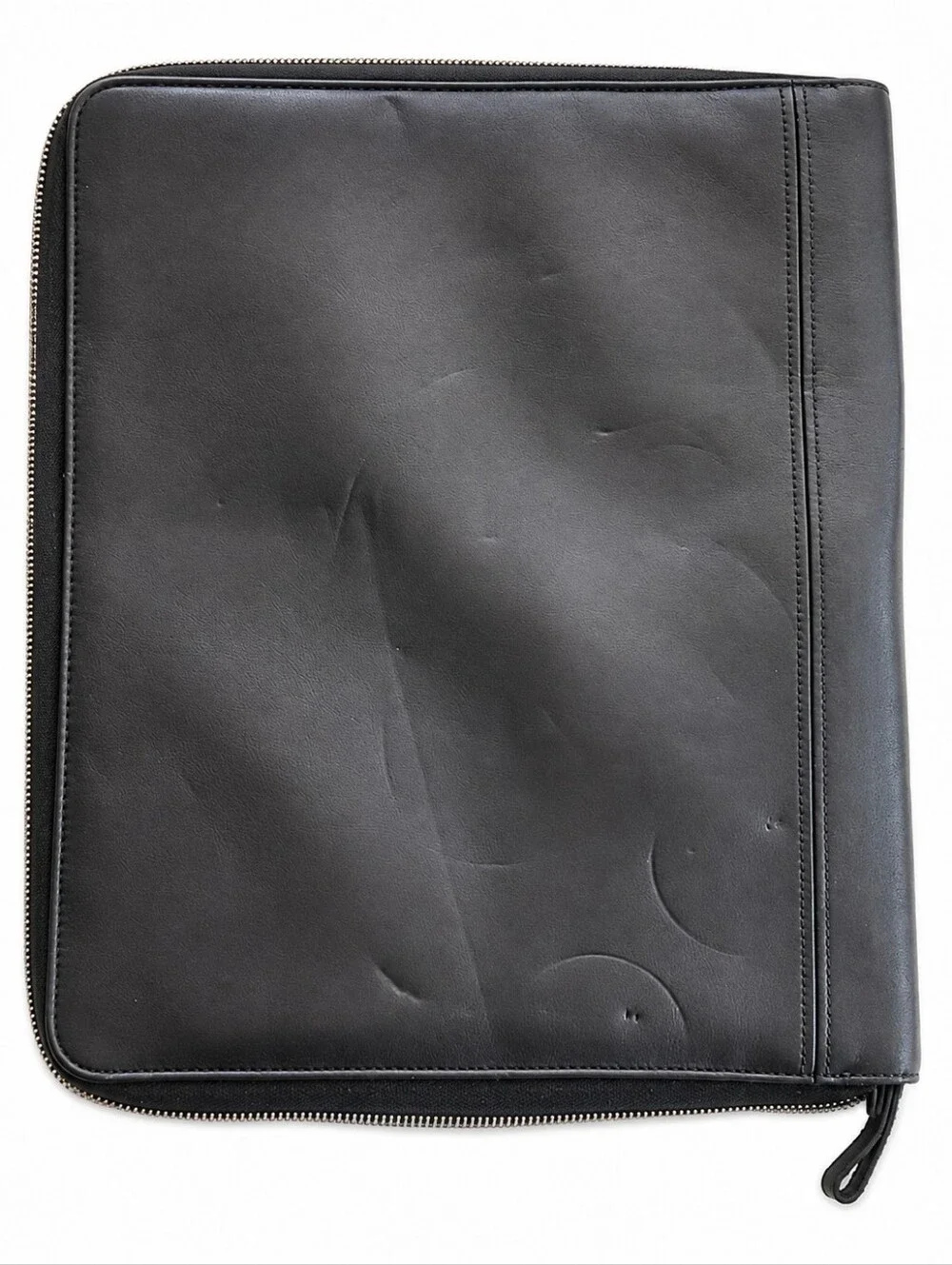 Coach Black Leather Zip Around Business Document Portfolio Organizer
